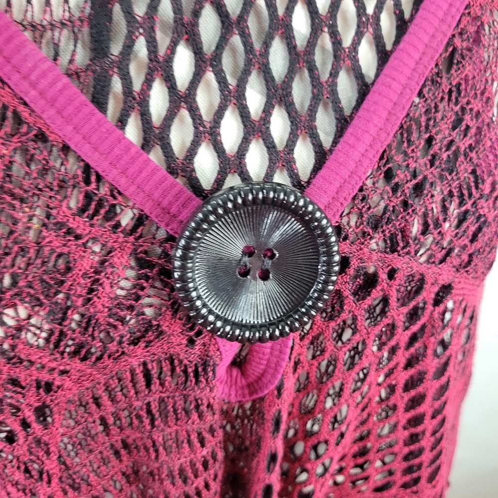 Lily 2 Piece Skirt and Crochet Vest Black Pink Skirt S L/Vest S XL Mixed Media - Picture 12 of 16